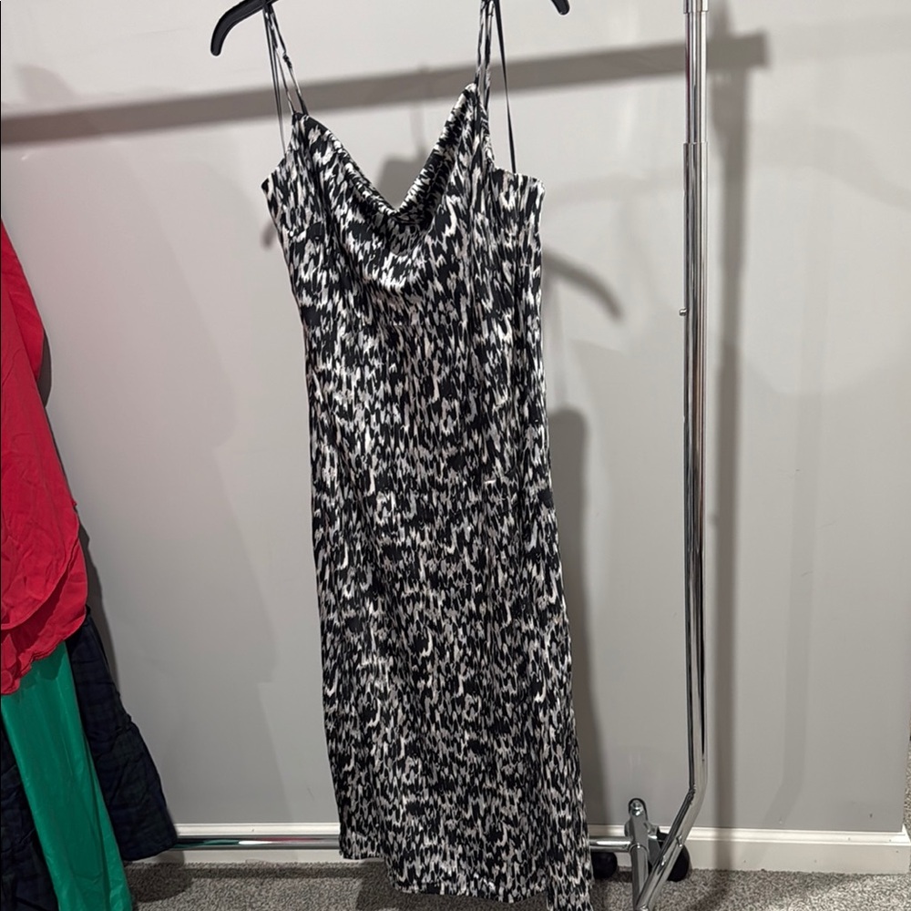 Express | Printed Silk Slip Dress, L